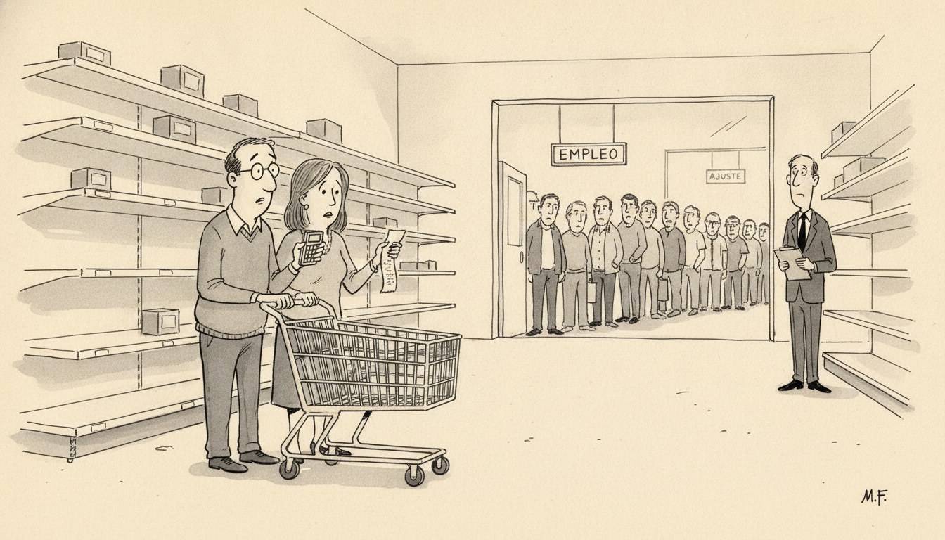 Caída del consumo y presión laboral — el ajuste recae sobre los hogares