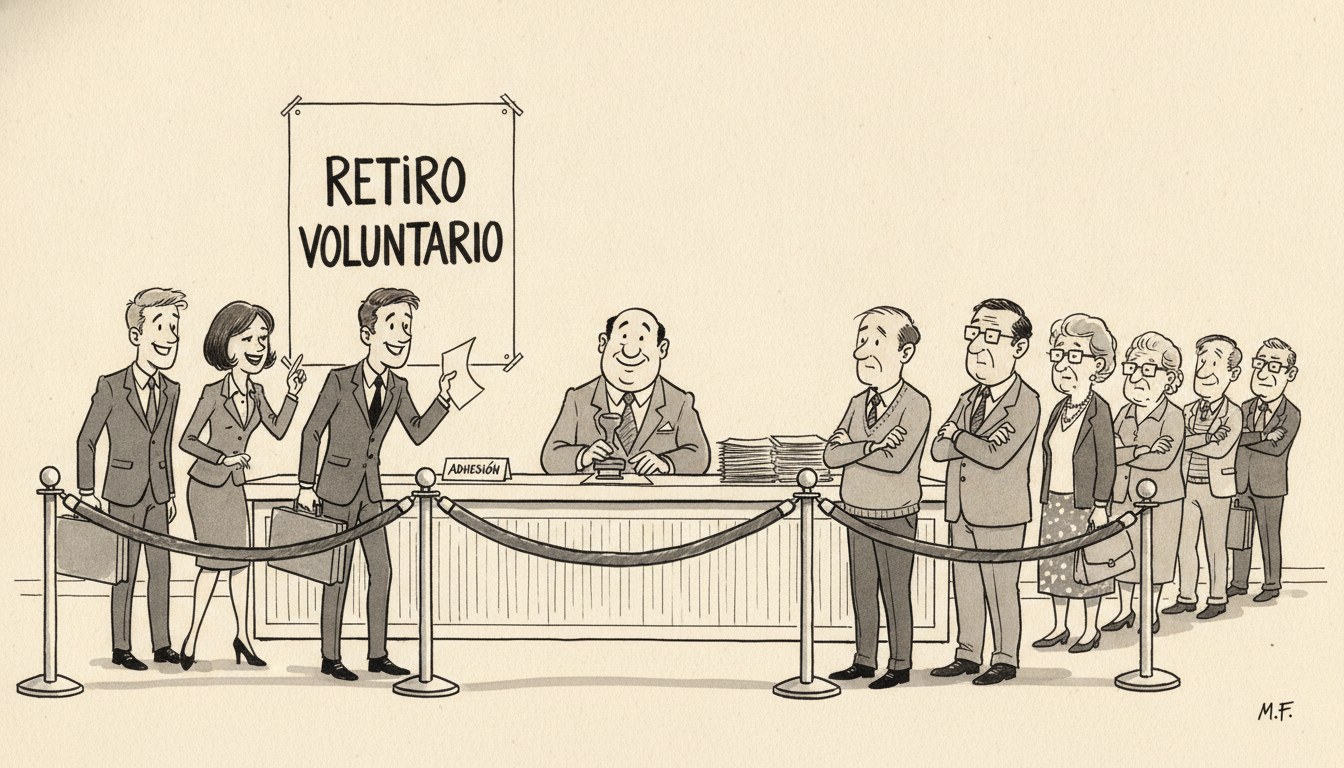 El retiro voluntario estatal mide el ajuste por adhesión, no por achique