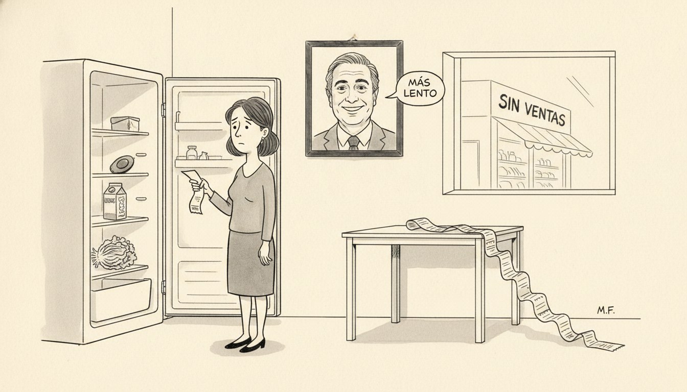Mientras el Presidente aclara el ritmo de la desaceleración, la heladera aclara el ritmo del hambre.